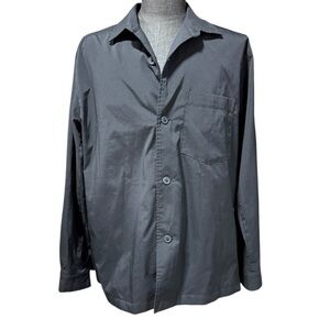 Uniqlo Shirt Jacket Size XL Black Lightweight Button Up Classic Pockets Shacket